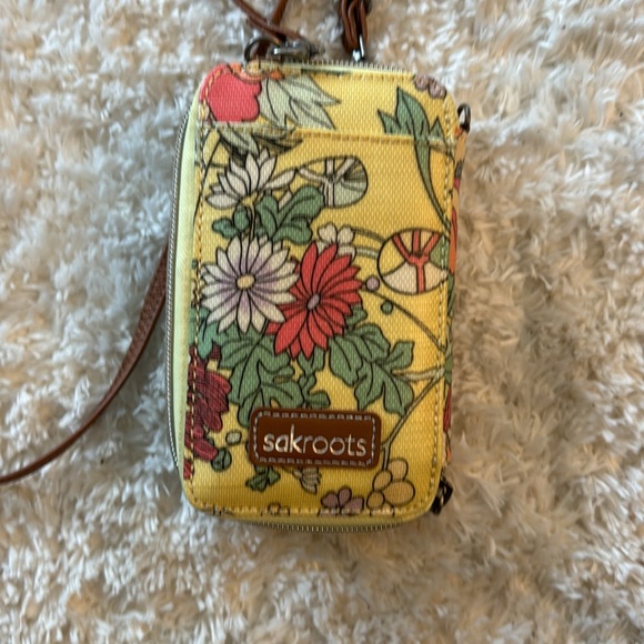 Sakroots SmartPhone Zip Wallet Wristlet Peace Art Boho Crossbody Bag - Picture 4 of 6